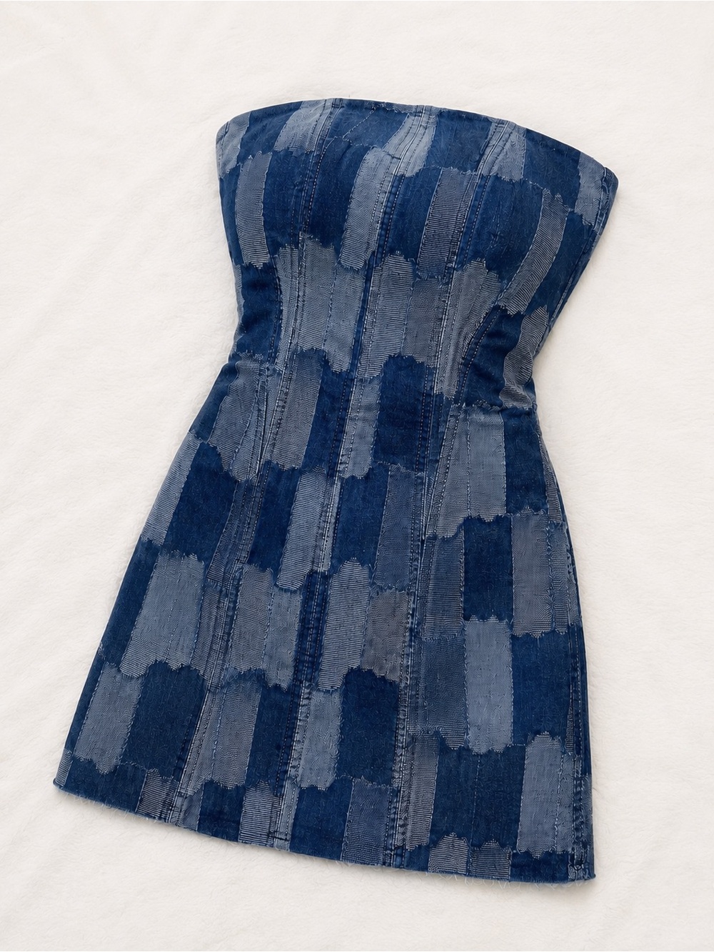 2000’s Denim Patchwork Mini Dress Y2K
